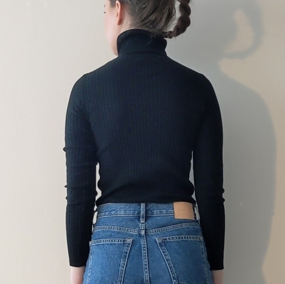 Black Ribbed Turtleneck - Picture 4 of 5